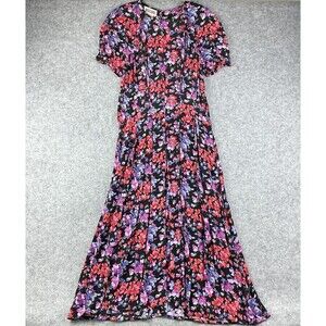 VTG Maggy London Maxi Dress Womens 6 Floral Prairie Romantic Y2K Whimsy Pockets
